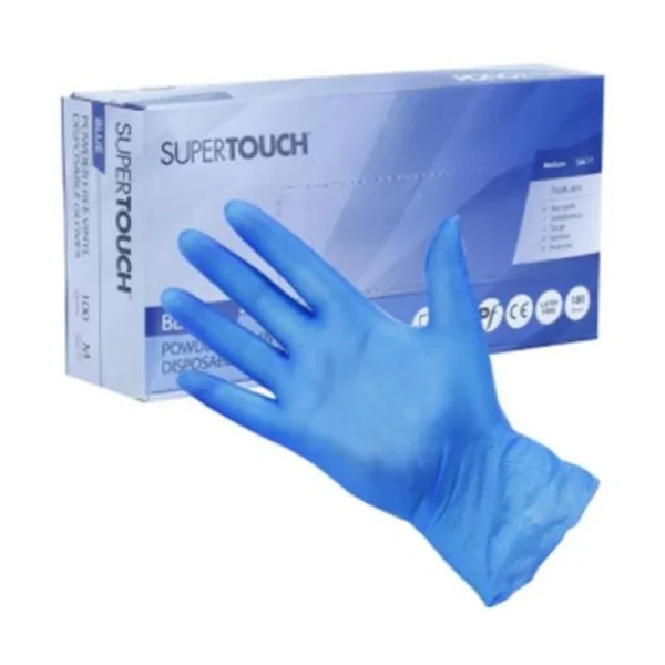 Supertouch Blue Powder-Free Vinyl Disposable Gloves